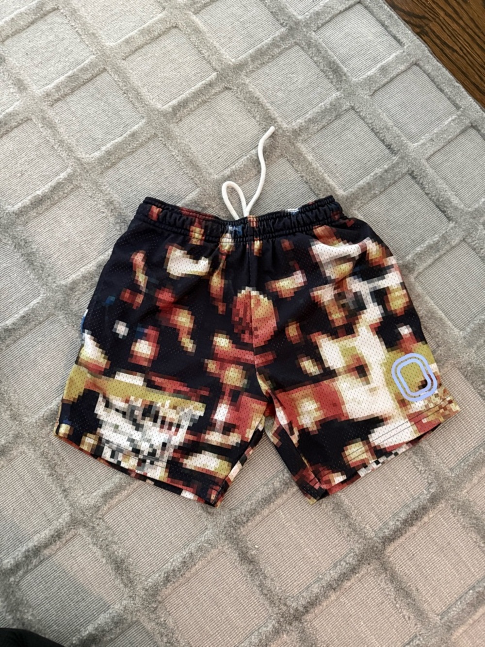 Overtime Kids Black Pixel-Print Shorts
